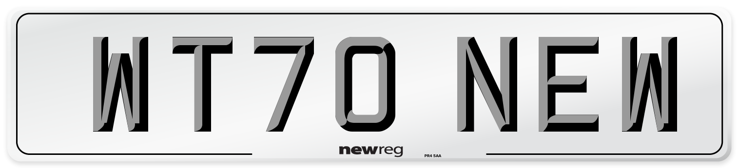 WT70 NEW Number Plate from New Reg